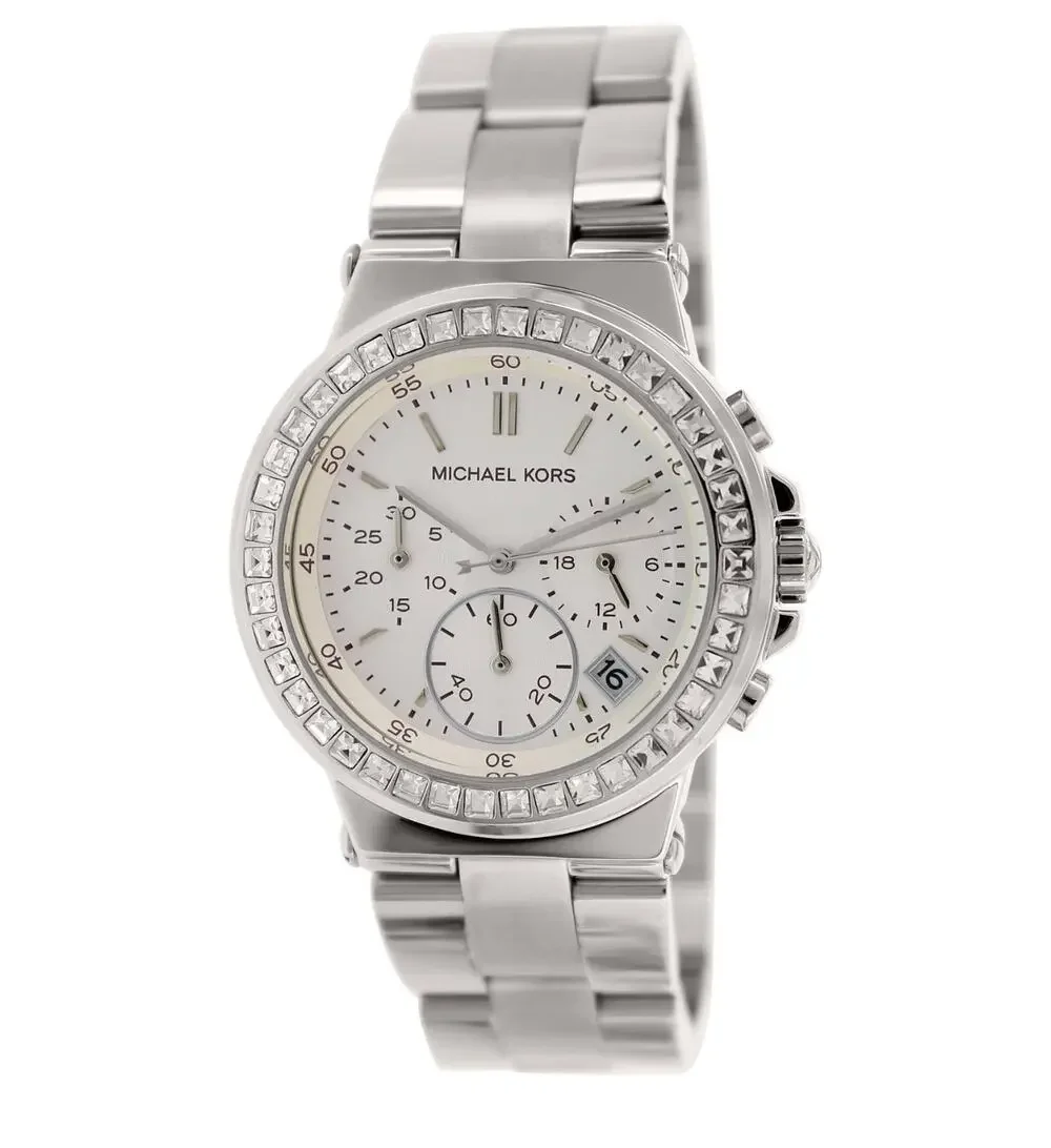Michael Kors Women's MK5585 Chronograph Crystal Stainless Steel Watch.